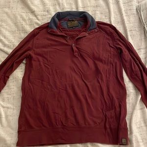 Lucky brand maroon long sleeve collard shirt with metal buttons